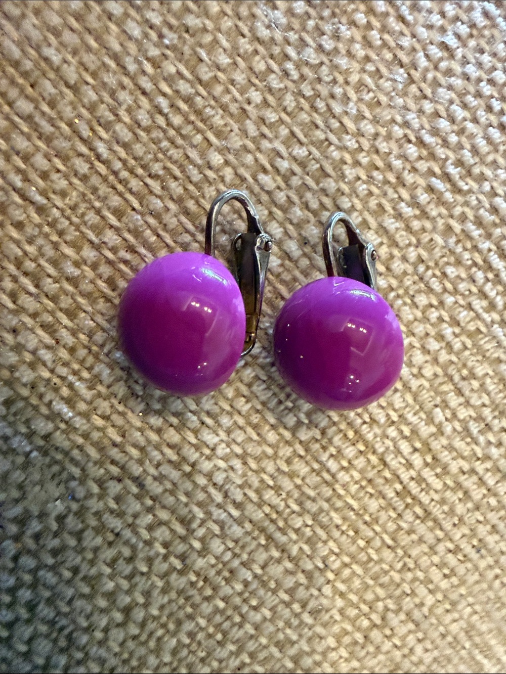 Fuchsia Dome Clip-On Earrings - Unbranded